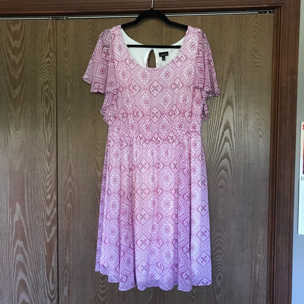 Pink Patterned Torrid Midi Dress